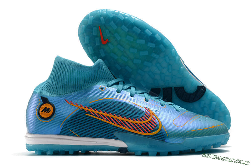 Nike Mercurial Superfly 8 Elite TF High-Tops Soccer Shoes - Blue/Red/Yellow 0