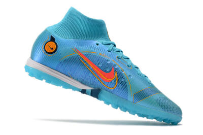 Nike Mercurial Superfly 8 Elite TF High-Tops Soccer Shoes - Blue/Red/Yellow