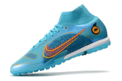 Nike Mercurial Superfly 8 Elite TF High-Tops Soccer Shoes - Blue/Red/Yellow