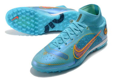 Nike Mercurial Superfly 8 Elite TF High-Tops Soccer Shoes - Blue/Red/Yellow