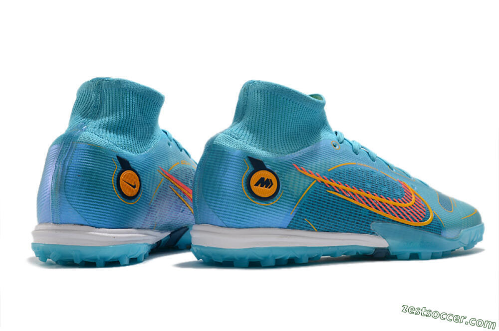 Nike Mercurial Superfly 8 Elite TF High-Tops Soccer Shoes - Blue/Red/Yellow 6