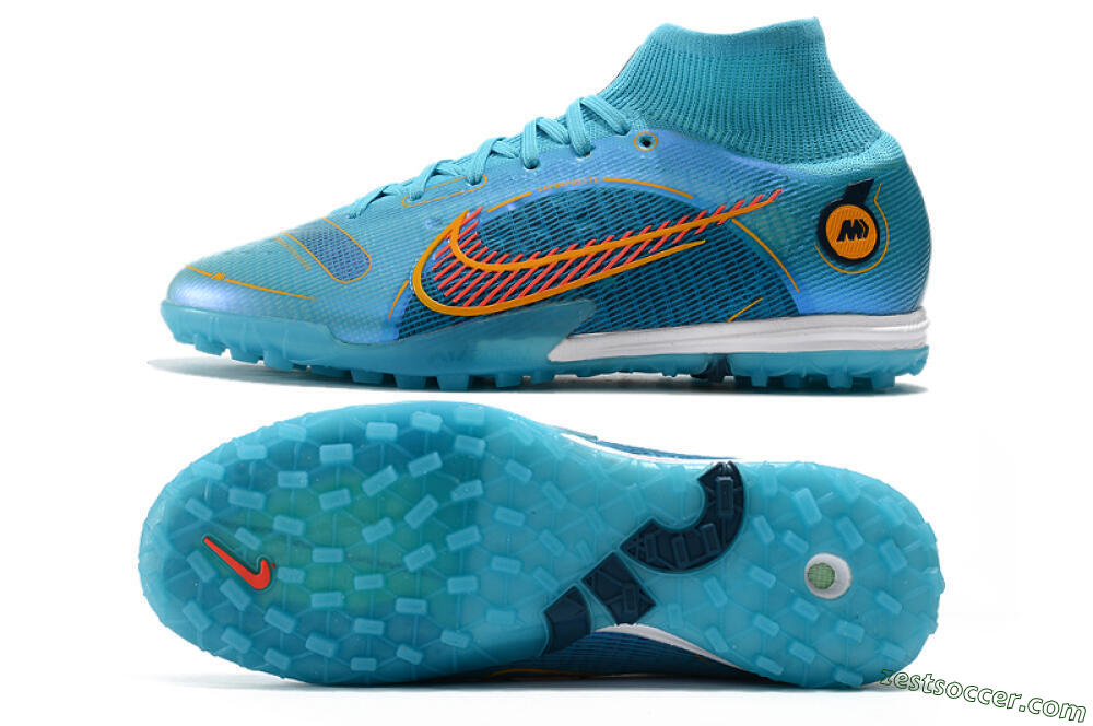 Nike Mercurial Superfly 8 Elite TF High-Tops Soccer Shoes - Blue/Red/Yellow 1
