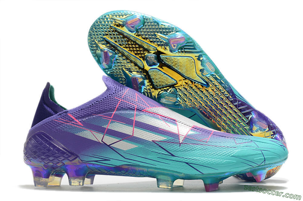 Adidas X Speedflow+ FG Low-Tops Soccer Cleats - Jade/Purple/Pink 0