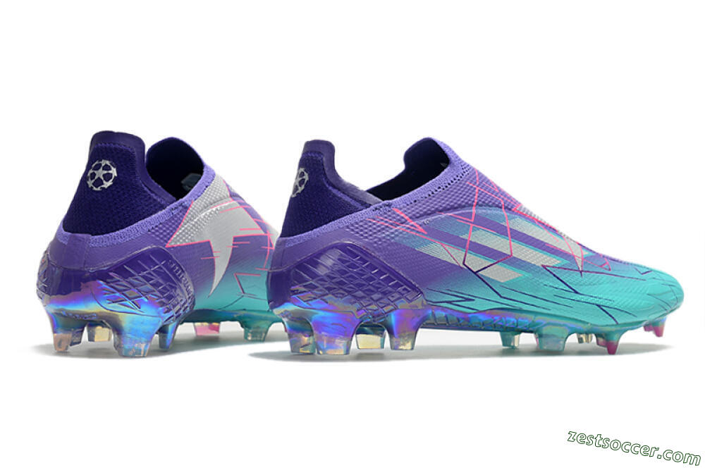 Adidas X Speedflow+ FG Low-Tops Soccer Cleats - Jade/Purple/Pink 6