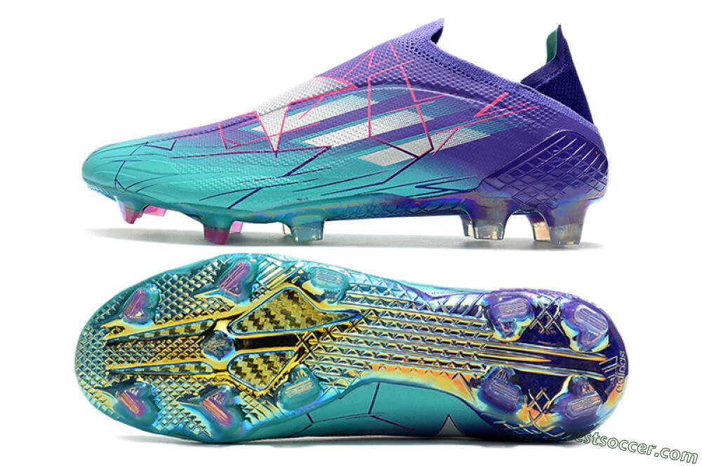 Adidas X Speedflow+ FG Low-Tops Soccer Cleats - Jade/Purple/Pink 1