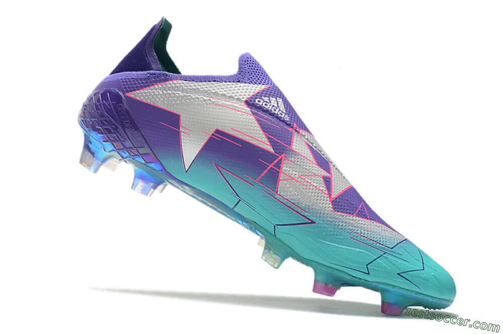 Adidas X Speedflow+ FG Low-Tops Soccer Cleats - Jade/Purple/Pink 4