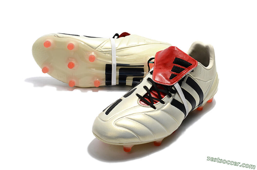 Adidas Predator Mania Champagne FG Low-Tops Soccer Cleats - Gold/Black/Red 3