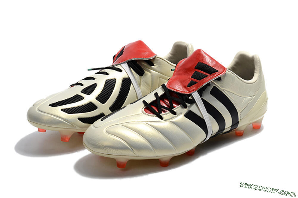 Adidas Predator Mania Champagne FG Low-Tops Soccer Cleats - Gold/Black/Red 5