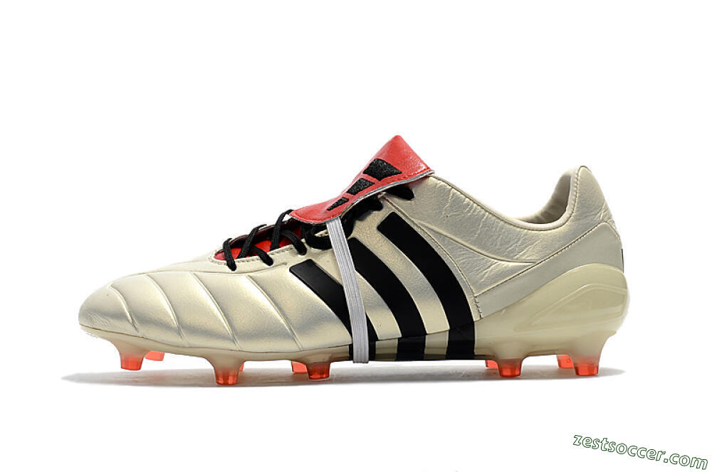 Adidas Predator Mania Champagne FG Low-Tops Soccer Cleats - Gold/Black/Red 2