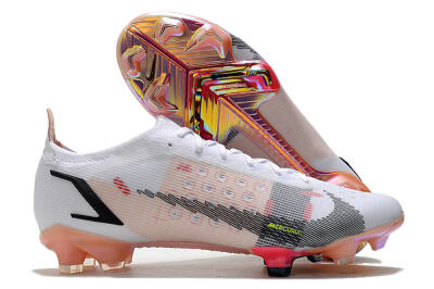 Nike Mercurial Vapor 14 Elite FG Low-Tops Soccer Cleats - White/Pink/Black/Gold