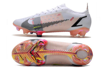 Nike Mercurial Vapor 14 Elite FG Low-Tops Soccer Cleats - White/Pink/Black/Gold