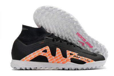 Nike Air Zoom Mercurial Superfly 9 Elite TF High-Tops Soccer Shoes - Black/Orange/White