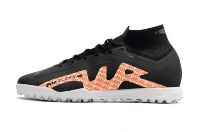 Nike Air Zoom Mercurial Superfly 9 Elite TF High-Tops Soccer Shoes - Black/Orange/White