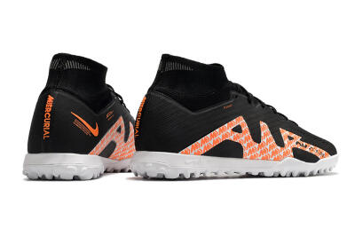 Nike Air Zoom Mercurial Superfly 9 Elite TF High-Tops Soccer Shoes - Black/Orange/White