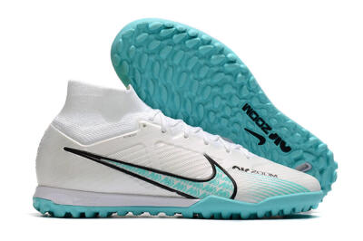Nike Air Zoom Mercurial Superfly 9 Elite TF High-Tops Soccer Shoes - White/Jade/Black