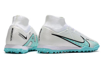 Nike Air Zoom Mercurial Superfly 9 Elite TF High-Tops Soccer Shoes - White/Jade/Black