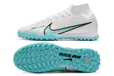 Nike Air Zoom Mercurial Superfly 9 Elite TF High-Tops Soccer Shoes - White/Jade/Black