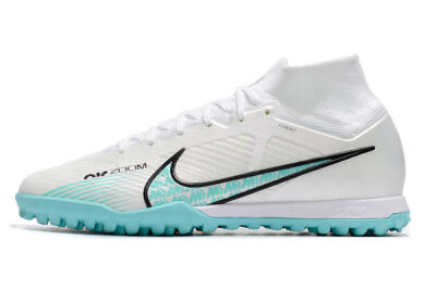 Nike Air Zoom Mercurial Superfly 9 Elite TF High-Tops Soccer Shoes - White/Jade/Black