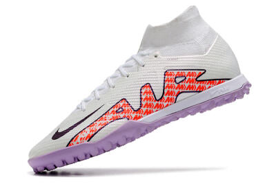 Nike Air Zoom Mercurial Superfly 9 Elite TF High-Tops Soccer Shoes - White/Red/Purple