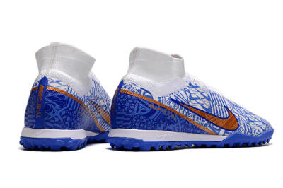 Nike Air Zoom Mercurial Superfly 9 Elite TF High-Tops Soccer Shoes - Blue/White/Gold
