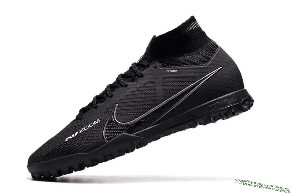 Nike Air Zoom Mercurial Superfly 9 Elite TF High-Tops Soccer Shoes - Black/White/Yellow 5