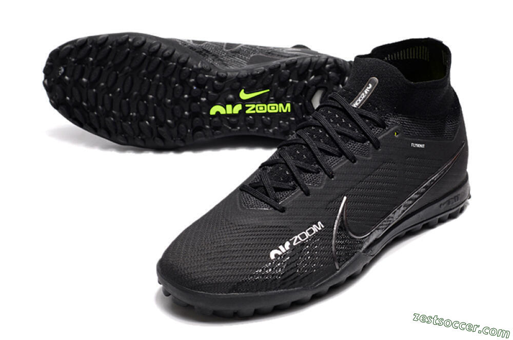 Nike Air Zoom Mercurial Superfly 9 Elite TF High-Tops Soccer Shoes - Black/White/Yellow 3