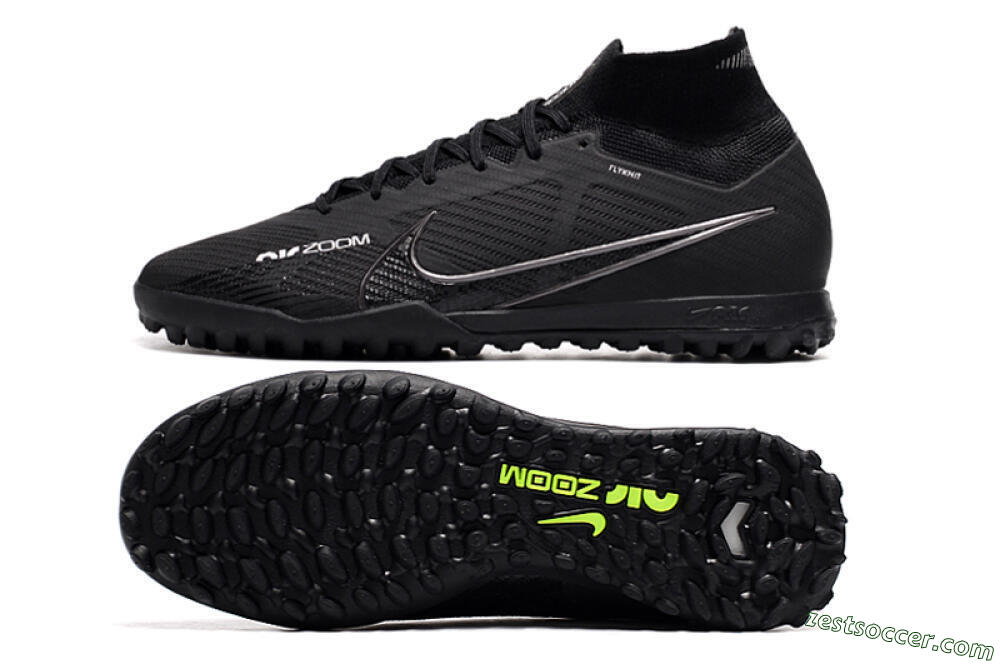 Nike Air Zoom Mercurial Superfly 9 Elite TF High-Tops Soccer Shoes - Black/White/Yellow 1