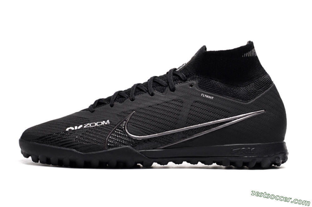 Nike Air Zoom Mercurial Superfly 9 Elite TF High-Tops Soccer Shoes - Black/White/Yellow 2