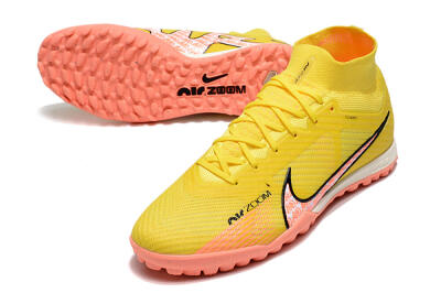 Nike Air Zoom Mercurial Superfly 9 Elite TF High-Tops Soccer Shoes - Yellow/Pink/Black