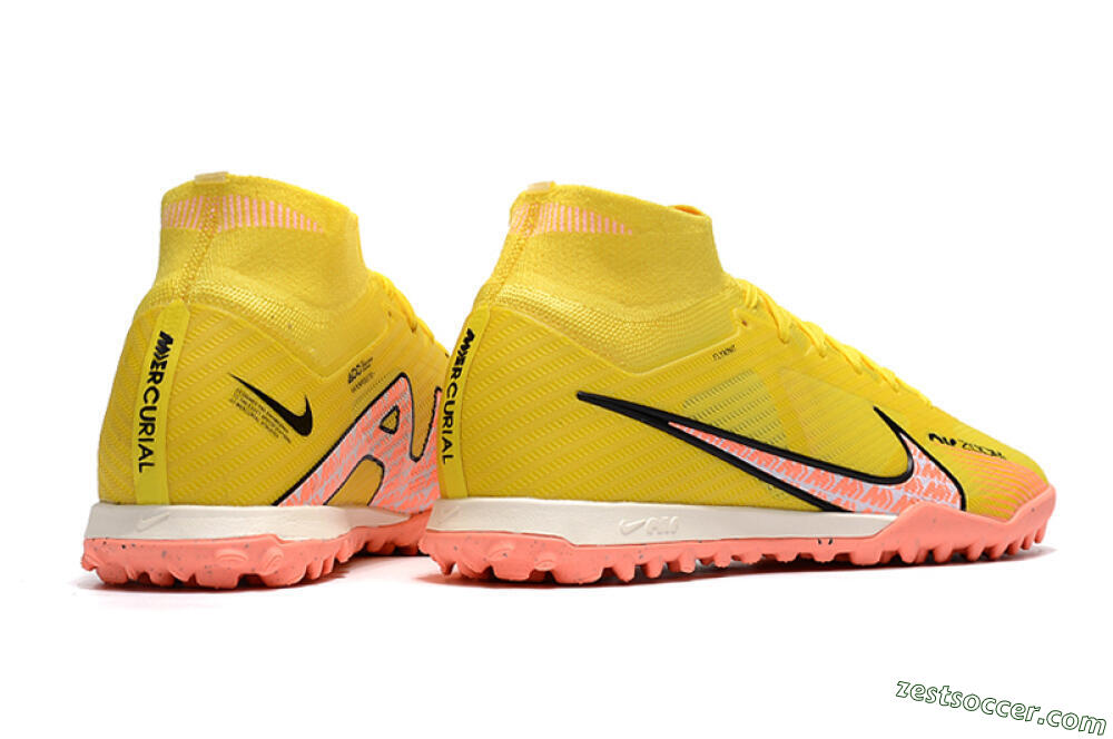 Nike Air Zoom Mercurial Superfly 9 Elite TF High-Tops Soccer Shoes - Yellow/Pink/Black 6