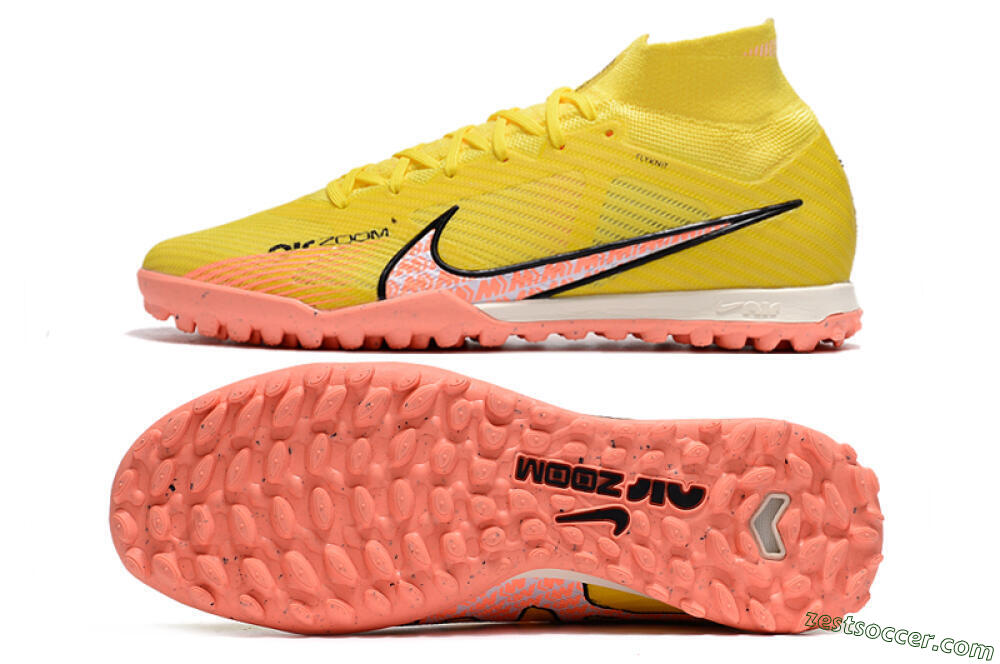 Nike Air Zoom Mercurial Superfly 9 Elite TF High-Tops Soccer Shoes - Yellow/Pink/Black 1