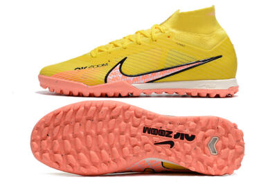 Nike Air Zoom Mercurial Superfly 9 Elite TF High-Tops Soccer Shoes - Yellow/Pink/Black