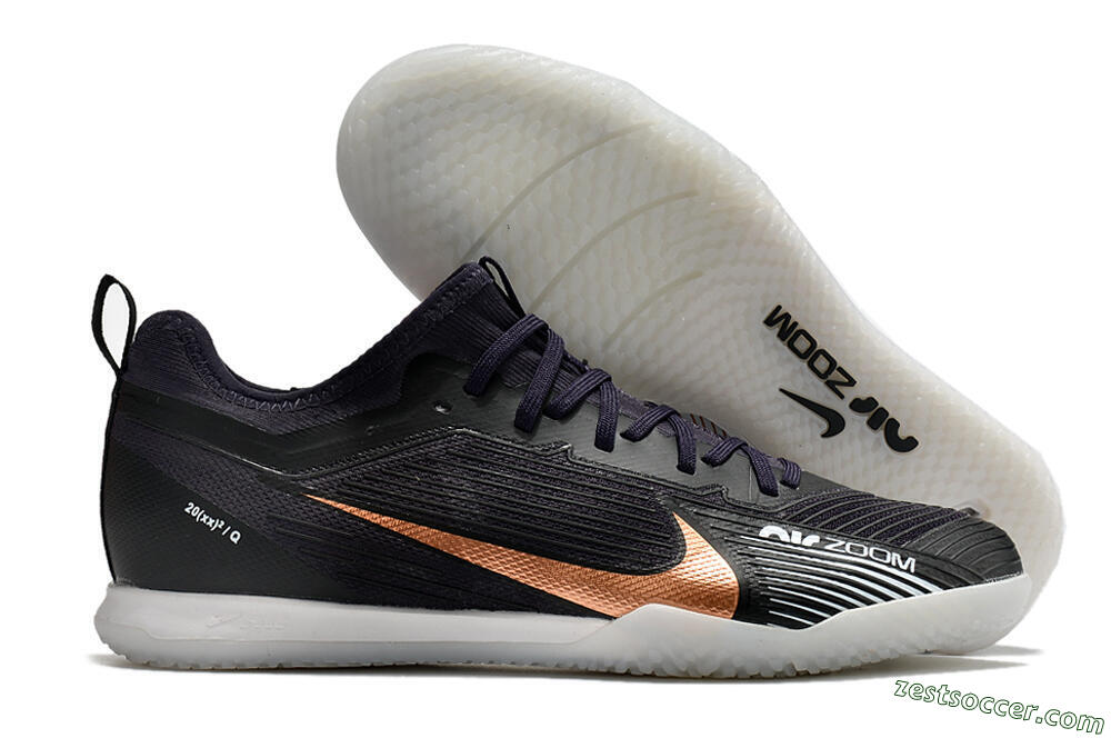 Nike Air Zoom Mercurial Vapor 15 Pro IC Low-Tops Soccer Shoes - Black/Gold/White 0
