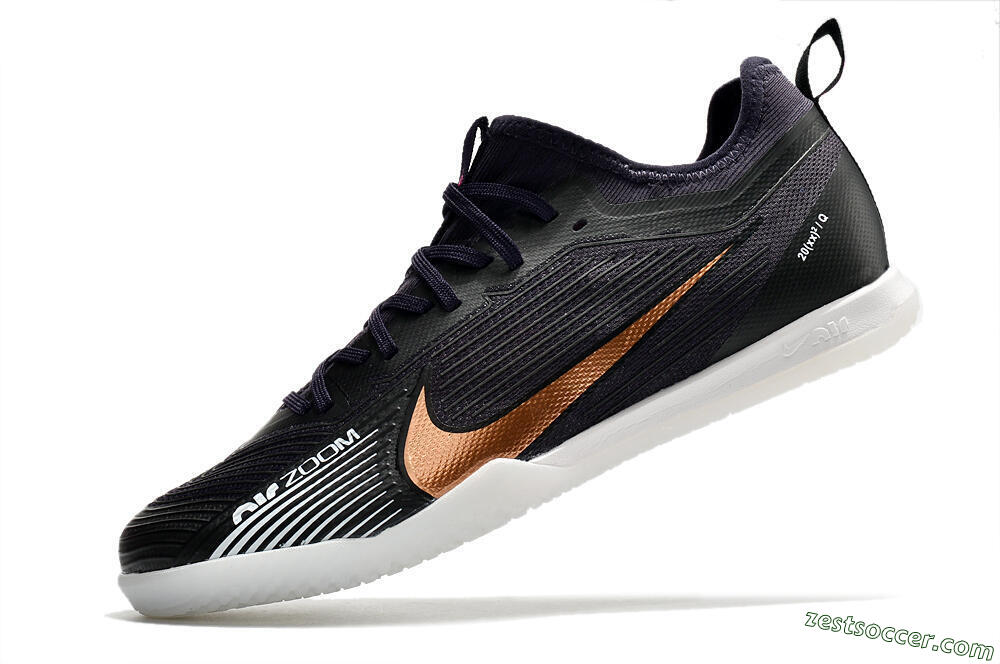 Nike Air Zoom Mercurial Vapor 15 Pro IC Low-Tops Soccer Shoes - Black/Gold/White 5