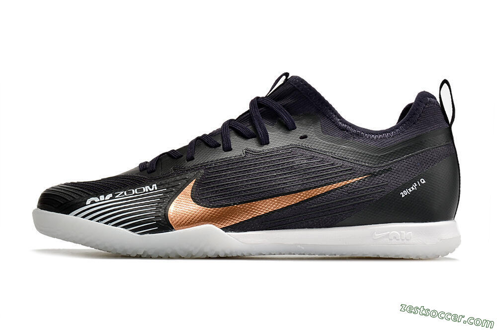 Nike Air Zoom Mercurial Vapor 15 Pro IC Low-Tops Soccer Shoes - Black/Gold/White 2