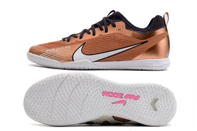 Nike Air Zoom Mercurial Vapor 15 Pro IC Low-Tops Soccer Shoes - Gold/White/Black