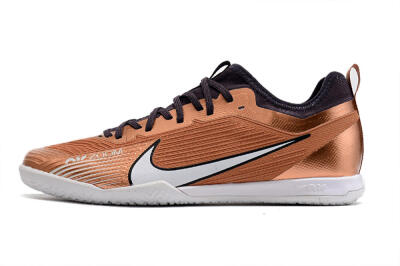 Nike Air Zoom Mercurial Vapor 15 Pro IC Low-Tops Soccer Shoes - Gold/White/Black