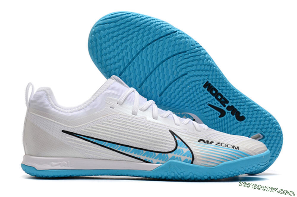 Nike Air Zoom Mercurial Vapor 15 Pro IC Low-Tops Soccer Shoes - White/Blue/Black 0