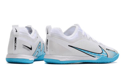 Nike Air Zoom Mercurial Vapor 15 Pro IC Low-Tops Soccer Shoes - White/Blue/Black