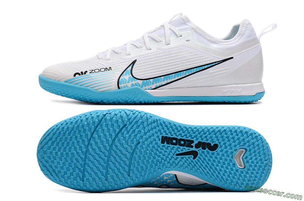 Nike Air Zoom Mercurial Vapor 15 Pro IC Low-Tops Soccer Shoes - White/Blue/Black 1