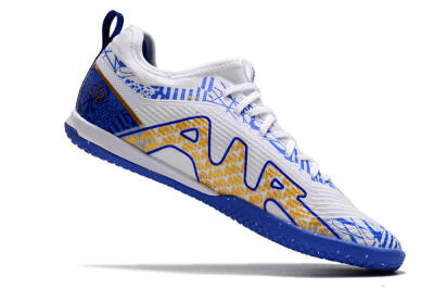 Nike Air Zoom Mercurial Vapor 15 Pro IC Low-Tops Soccer Shoes - White/Blue/Gold