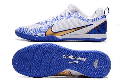 Nike Air Zoom Mercurial Vapor 15 Pro IC Low-Tops Soccer Shoes - White/Blue/Gold