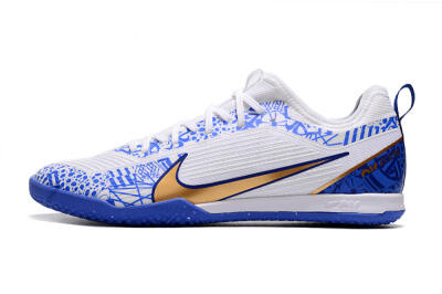 Nike Air Zoom Mercurial Vapor 15 Pro IC Low-Tops Soccer Shoes - White/Blue/Gold