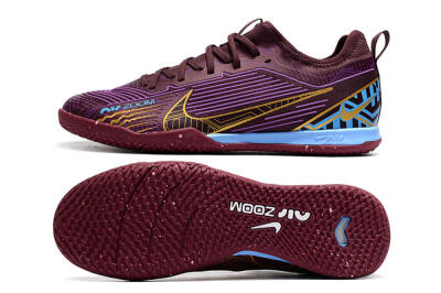 Nike Air Zoom Mercurial Vapor 15 Pro IC Low-Tops Soccer Shoes - Red/Purple/Gold/Blue