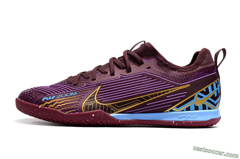 Nike Air Zoom Mercurial Vapor 15 Pro IC Low-Tops Soccer Shoes - Red/Purple/Gold/Blue 2