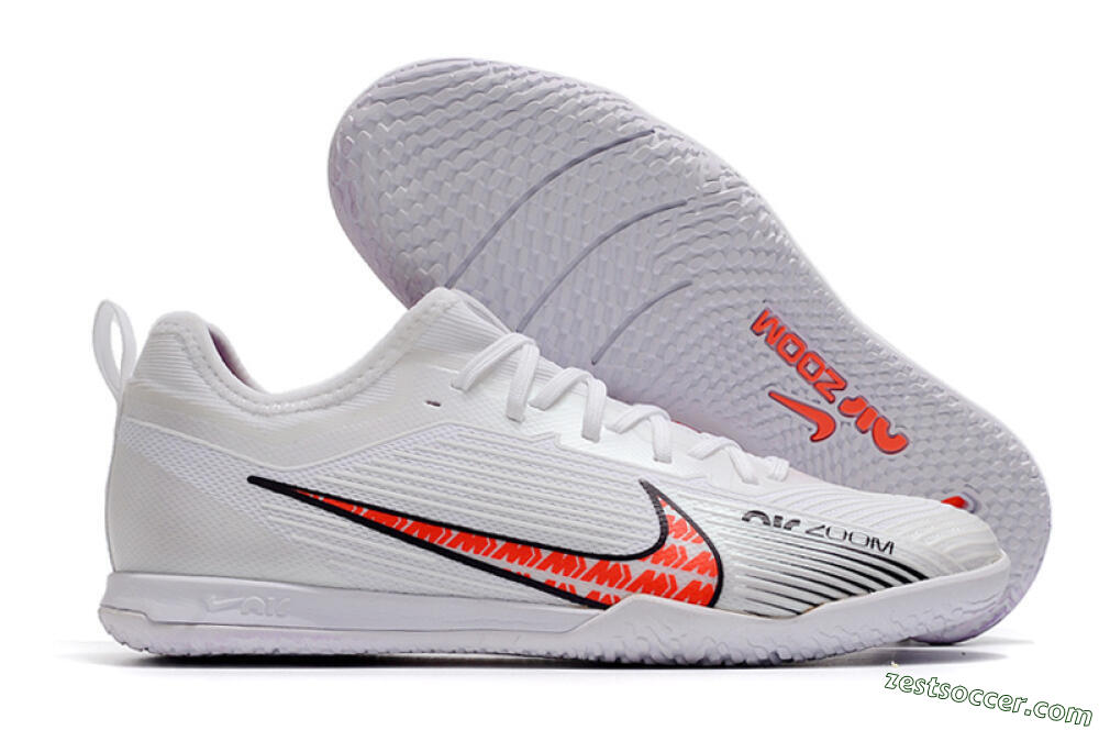 Nike Air Zoom Mercurial Vapor 15 Pro IC Low-Tops Soccer Shoes - White/Black/Red 0