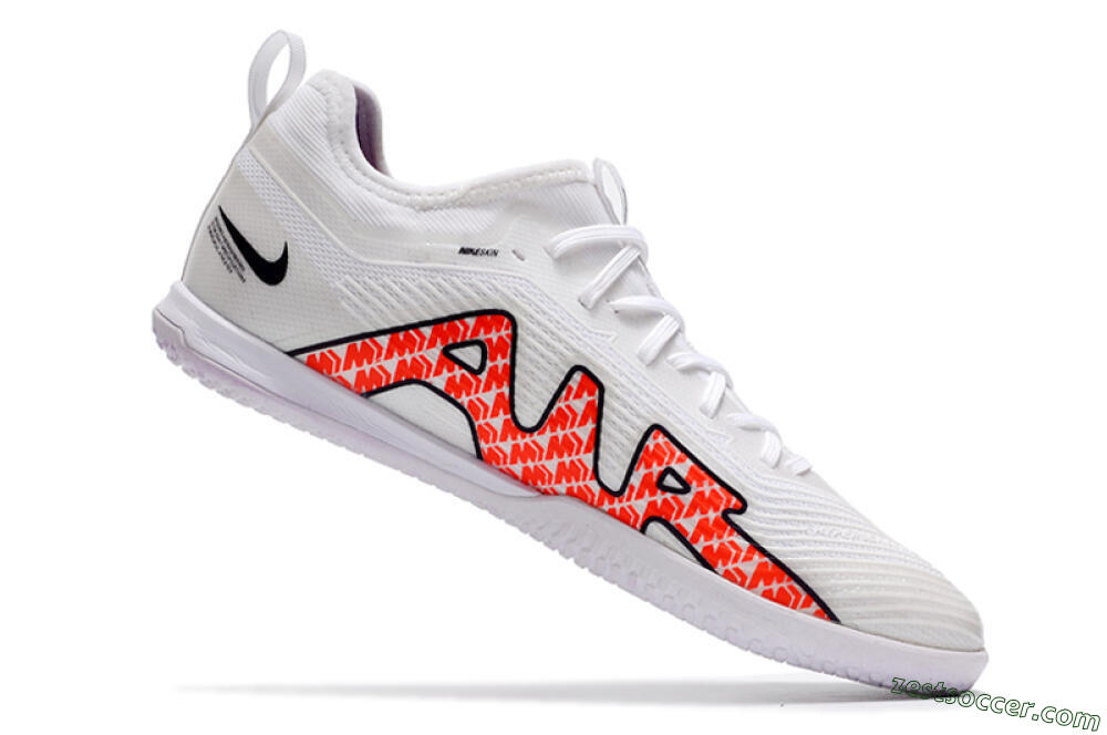Nike Air Zoom Mercurial Vapor 15 Pro IC Low-Tops Soccer Shoes - White/Black/Red 4