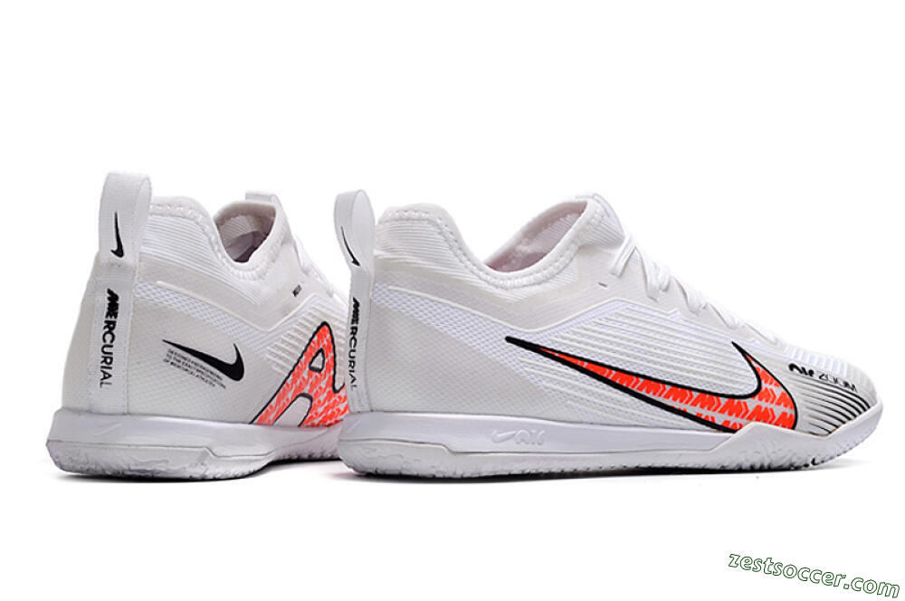 Nike Air Zoom Mercurial Vapor 15 Pro IC Low-Tops Soccer Shoes - White/Black/Red 6