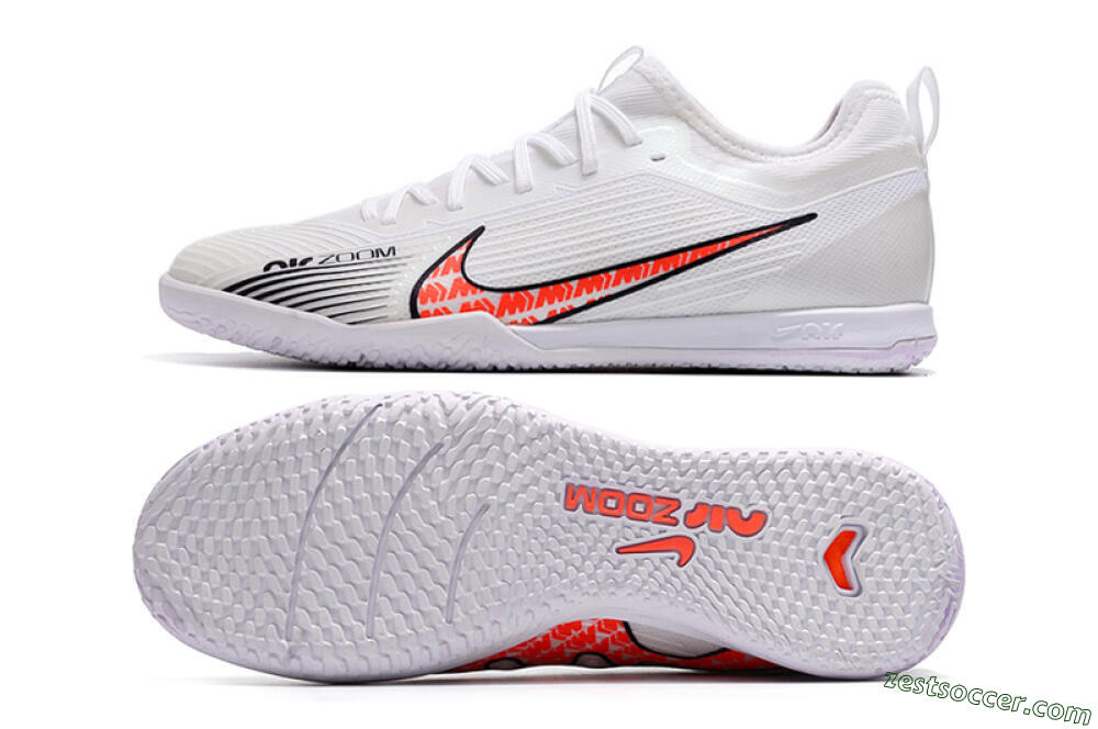Nike Air Zoom Mercurial Vapor 15 Pro IC Low-Tops Soccer Shoes - White/Black/Red 1