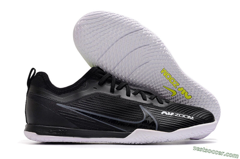 Nike Air Zoom Mercurial Vapor 15 Pro IC Low-Tops Soccer Shoes - Black/White/Yellow 0